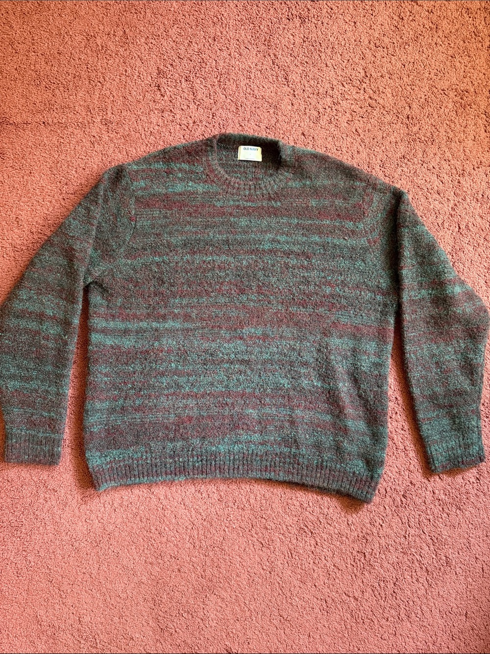 Old Navy Striped Crewneck Sweater - Teal and Brown